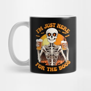 I'm Just Here For The Boos Funny Skeleton Halloween Mug